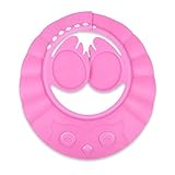 シャンプーハット　バスグッズ　シャンプーキャップ お風呂 可愛い　ベビー用品　サイズ調整可能　６つのボタン　耳のシールド付き　 (ピンク)