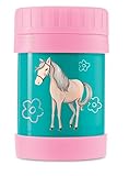 Crocodile Creek Girls Eco Horse Insulated Stainless Steel Food Jar, Teal, 11.5 oz [並行輸入品]