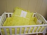 Baby Doll Bedding Gingham with Rocking Horse Applique Cradle Bedding Set, Yellow by Baby Doll Beddin
