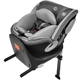 ＧＵ ＭＯＤＥ チャイルドシート ジュニアシート 新生児～12歳頃（身長40-150cm）（0-36kg）360°回転式 ISOFIX対応 R129適合 サポートレッグ付き シートベルト固定 ロングユース 取付簡単 5年保証 コットンタイプ (グレーｘライトグレー/シェード無し)