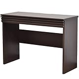 天然木 ストライプ デスク PCデスク タモ 幅100cm ダークブラウン LS-391DB