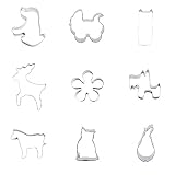 9ピースクッキーカッタービスケットPearフクロウNighthawk Horse Pony子犬犬Plum Blossom DeerベビーカーBaby Carriages