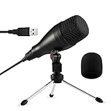 Moukey USBマイクコンデンサーマイク 単一指向性 角度調整可能スタンド&ケーブル付き 録音・生放送・YOUTUBE MUm-1