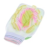 uxcell 　コットン　メッシュ　浴室　ホワイト　ペールグリーン　シャワーミトン　身体洗浄　シャワー用の手袋