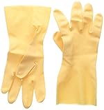 MCR Safety 5190E 9-1/2-Inch Industry Standard Grade Latex Canners Gloves with Straight Cuff, Amber, 