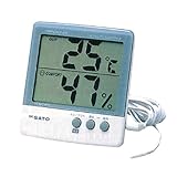 デジタル最高最低温湿度計　PC-5000TRH-2　室内0~50℃／室外-50~70℃　佐藤計量器