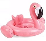 しあわせ倉庫 浮き輪 子供用 フラミンゴ ドリンク カップ ホルダー付き 海水浴 浮輪 フロート (ピンク)