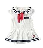 AvaCostumeベイビーガールズセーラー服ロンパース、ホワイト 12M