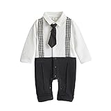 ベビー キッズ 赤ちゃん 子供服 フォーマル 紳士風 男の子 長袖 ネクタイ付重ね着風カバーオール ロンパース結婚式 お宮参り 七五三 節句 入園式 入学式 出産祝い ギフト164