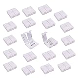 LitaElek LEDテープ 延長用 ワンタッチコネクタ 2ピン 10mm 5050 5630 SMD 単色用 半田付け不要LEDストリップ接続変換器コネクタ（20個）