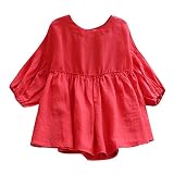 Tシャツ 大きいサイズ 無地 Duglo ドルマンスリーブ 秋 カジュアル 五分袖 コットン 女性 ブラウス 麻 フリル 綿 おしゃれ 上着 レディース 快適 セクシー 通勤 きれいめ 通学 日常 ル
