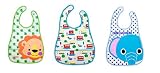 Cent un （セント アン） 赤ちゃん 防水 ビニール素材 食事 スタイ よだれかけ エプロン 離乳食 ベビー 3枚セット (ライオン＋車＋ソウ)