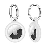 AirTag ケース 2枚セット AirTag保護カバー キーホルダー付き シリコン製 耐衝撃性/耐摩耗性/軽量/取り付け簡単 持ち運び便利