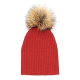 MIOIM® キッズ 帽子 ポンポン付き 防寒 暖かい ニット 編み込み 多色選択 無地 純色 厚手 ベビー