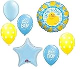 loonballoon Duck It 's A Boyベビーシャワーイエローブルー7 pcパーティーマイラー&ラテックスバルーンセットB