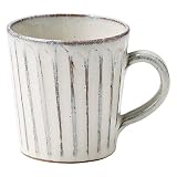 丸伊製陶 信楽焼 へちもん マグカップ コップ 大きめ 白釉彫 容量約330ml おしゃれ コーヒーカップ 陶器 職人手作り 伝統工芸 日本製 3-3333