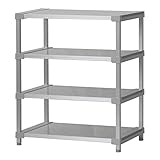 選べる幅サイズ31段階！軽量アルミ製 収納ラック4段 棚板奥行54cm 高さ100cm 幅バリエーション30cm～180cm (95cm)