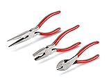 TEKTON PLR99002 Long Nose, Cutting, and Lineman's Pliers Set, 3-Piece [並行輸入品]