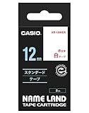 純正 カシオ ラベルライター ネームランド テープ 12mm XR-12WER 白地に赤文字