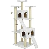 ottostyle.jp ネコちゃんキャットタワー ［CROWN170］ 据え置き&amp;ワイドタイプ オフホワイト 幅88cm×奥行55cm×高さ170cm