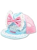 (アースマジック) EARTHMAGIC リボン&フリル付きベビーキャップ 52cm サックス