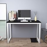 Ansley&amp;HosHo パソコンデスク 幅120cm 作業台 ワークテーブル pcデスク オフィスデスク ワークデスク 木制 木目調 組立簡単 ブラック