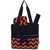 Orange & Navy Chevron Print 3pc. New Born Diaper Bag by NGIL [並行輸入品]