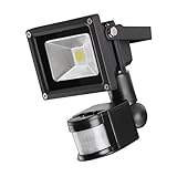 RUICAIKUN LED投光器 10W人感 ledセンサーライト 高輝度 防水加工 屋外照明 昼白色 省エネ 長寿命IP65 LED作業灯 看板灯 駐車場灯 懐中電灯 防犯防災用 (10W)