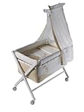 Naf Naf Mini-Cot with Crib-style Stand, Textiles and Mosquito Net (Puppy) by naf naf