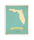 My RootsフロリダPersonalized壁マップ、Kid 's Floridaマップ壁アート、子供のフロリダ州ヴィンテージ状態マップ、FL壁アート印刷、保育園インテリア、保育園ウォールアート 
