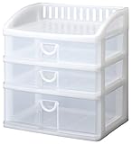 サンコープラスチック 小物収納3段 エルピス 幅34.5×奥25.5×高38cm ホワイト