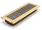Accord GTOSN412 Oak Frame Floor Register with Trellis Design, 4-Inch x 12-Inch (Duct Opening Measure