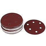 uxcell サンディングディスク サンドペーパーペーパー　1000 グリット　125mm 直径　6穴　50枚入り