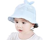 Ever Fairy1-3歳の赤ちゃんの太陽の帽子女性のUV保護春と秋の太陽の帽子綿の赤ん坊の帽子 (スカイブルー)