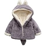 CAIXINGYI赤ちゃんの男の子と女の子の冬のベビーコートの冬のウールのセーターのジャケットプラス綿の服のベルベットの厚いコート (90CM, グレー)