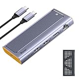 Raver 6-in-1 M.2 SSD外付けケース 10Gbps USB3.2 Gen2 USB Cハブ M.2 NVMe/SATA SSDリーダー PD3.0 100W急速充電 HDMI 4K 60Hz RJ45 LANポート