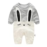 Hzjundasi Rabbit Pattern Romper Toddler 赤ちゃん Bodysuit Long Sleeve コットンアウトフィット