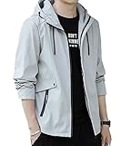 [GmrvaMen] メンズ マウンテンジャケット ジャケット ウィンドブレーカー ブルゾン アウター フード付き 防風 防寒 軽量 カジュアル ファッション おしゃれ 春 秋冬 (グレー, 3XL)