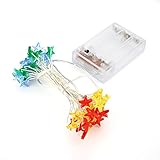 Kicode 5M / 16.5フィート50LEDsビーム五芒スター文字列フェアリーライトチェーンランプ 3倍のAA電池が運営バッテリー（電池を含みません） 誕生日照明ウェディングパーティーガーデンホ