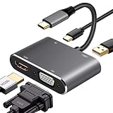 USB C ハブ usb type c HDMI アダプタ USB C ドッキングステーション usb タイプc vga 変換 hdmiポート VGAポート PD急速充電 USB 3.0 4in1 type c ハブ 4K 解像度 MacBook Pro/MacBook Air/ChromeBook/Surface Go/Samsung/Huawei/Nintendo Switchに対応