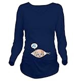 Zhuhaitf 面白いプリントTシャツ Casual Womens Maternity Funny of Pregnancy Active Baby Designer T shirt Long Bl