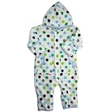 【フリースＳ水玉】フード付きカバーオール (80cm)