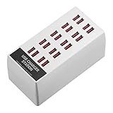 Solvexa 100W USB充電ステーション USBプラグ充電器 20ポート デスクトップ充電器 IOS & AndroidシステムおよびiPhone////OPPO/VIVOと互換性あり, ホワイト