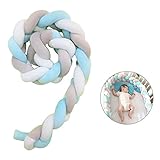 AOLVO Braidedベビーベッドバンパー、ベビーベッドレールバンパー縄目Plush NurseryダストからフェンスCradle安全の装飾新生児幼児ギフト 3m 7025779682069