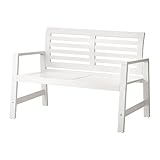 IKEA　APPLARO（エップラロー）　ベンチ 背もたれ付き　 屋外用　　ホワイト