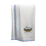 Tweet Baby White and Blue Baby Bird Knit Blanket by Grasslands Road