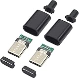 オーディオファン USBコネクタ USB-C オス USB type-C 自作コネクタ DIY USB2.0 自作部品 ブラック