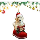 犬のクリスマスオーナメント - 犬の足のクリスマスオーナメント、漫画のアクリル犬のオーナメント -|犬種のクリスマスオーナメント、車、ドア、天井、炉棚、クリスマスツリー用のスタイリング装飾用品。