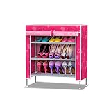 収納シューズラック玄関整理靴入れ多機能収納容量大組み立て式(ハート柄)