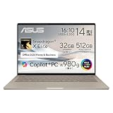 ASUS ノートパソコン Zenbook SORA UX3407RA 14インチ Qualcomm Snapdragon X Elite X1E-78-100 メモリ32GB SSD 512GB MS Office 2024搭載 Windows 11 バッテリー駆動 29時間 重量 980g 有機ELパネル搭載 Copilot+PC ザブリスキーベージュ UX3407RA-HA32570BES/A